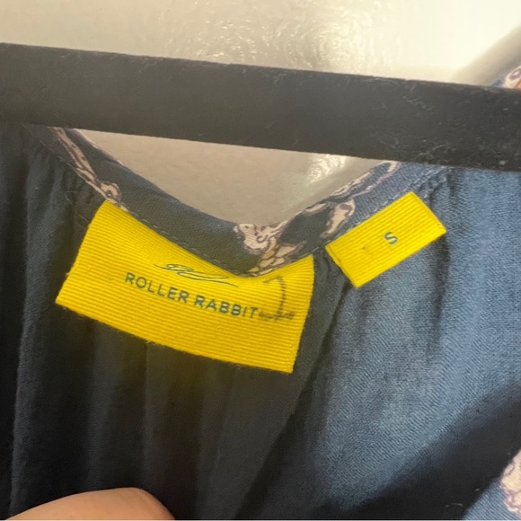 Roberta Roller Rabbit Navy Blue and White Maxi Dress Size S floral paisley print - Picture 10 of 12